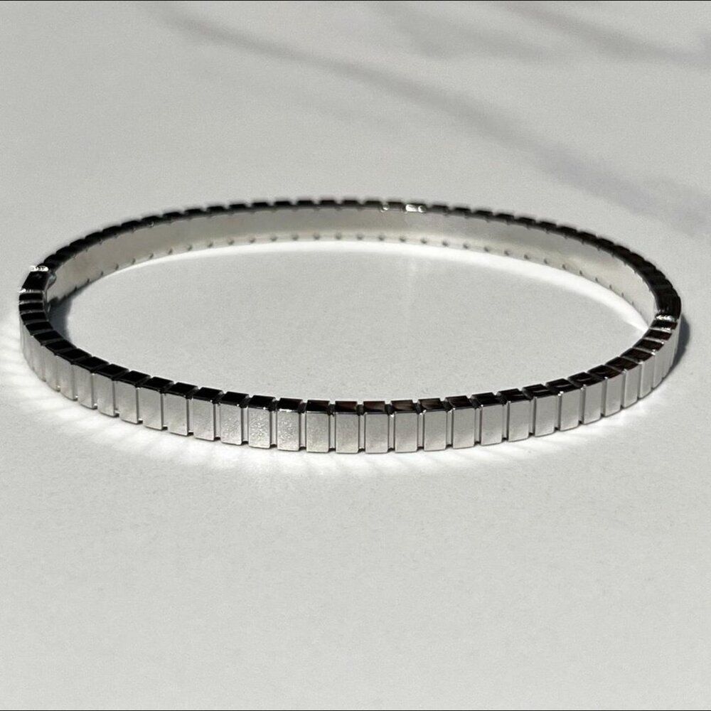 New! “Joni” Silver Ribbed Bracelet